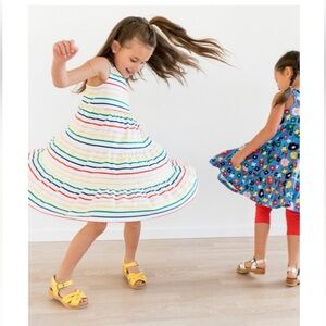 Hanna Andersson Twirl Power Racerback Dress Multi Stripe (14-16)